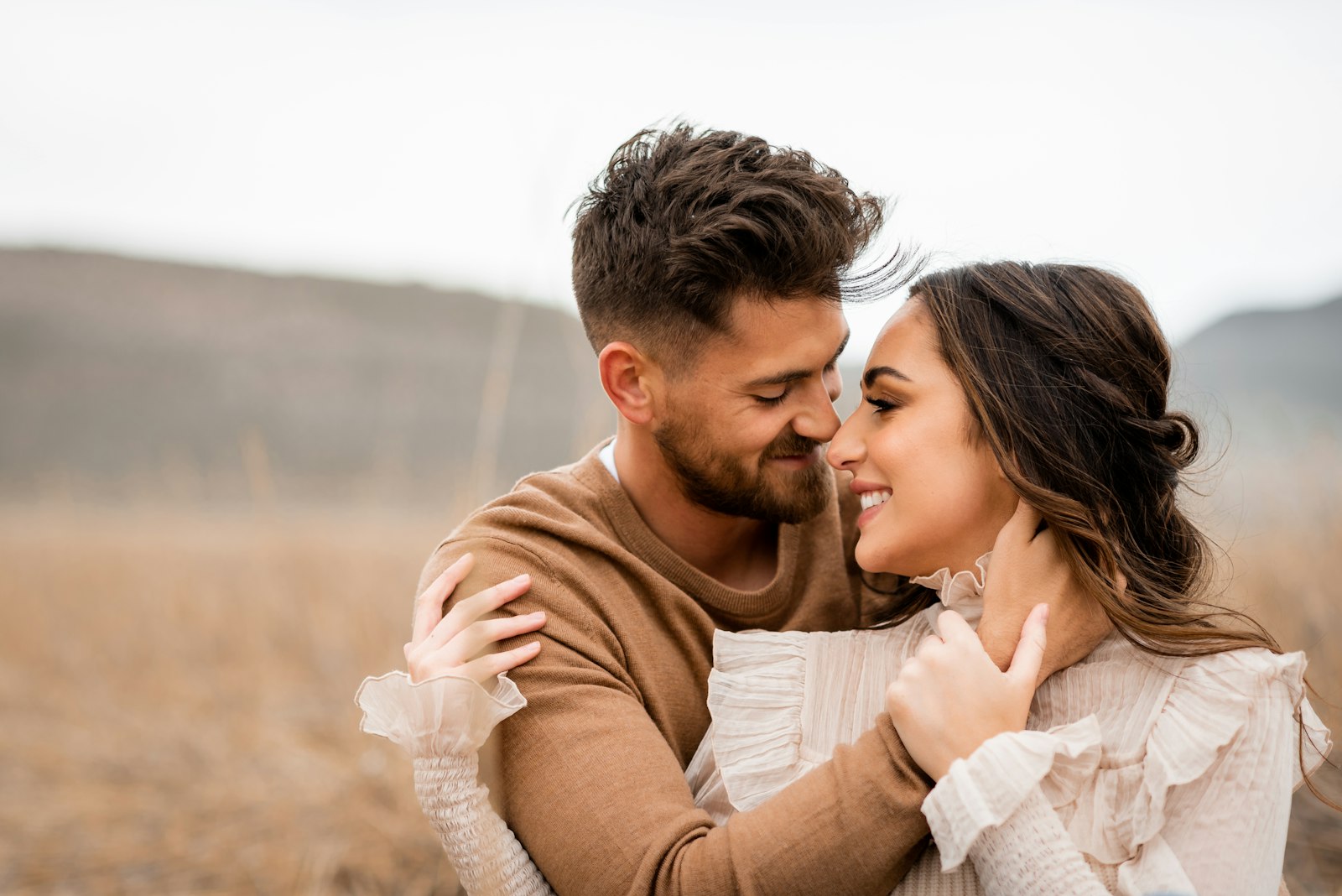 A couple sharing a warm moment