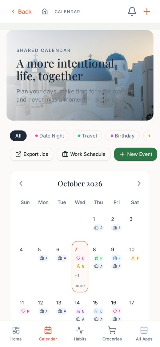 Plan together, stress less. on a phone